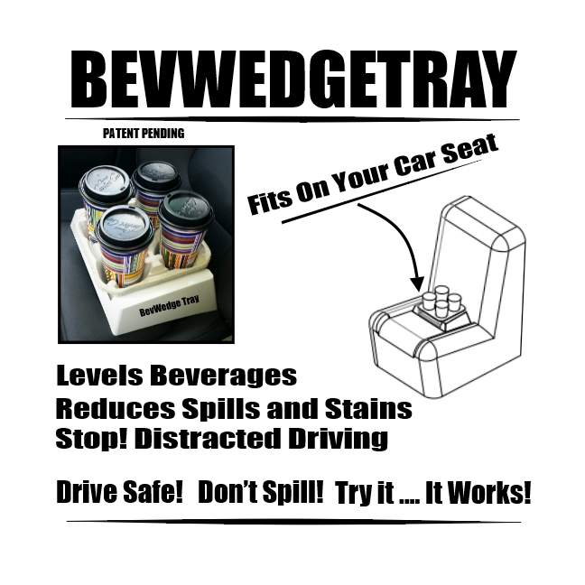 bevwedgetray for drinks on the go